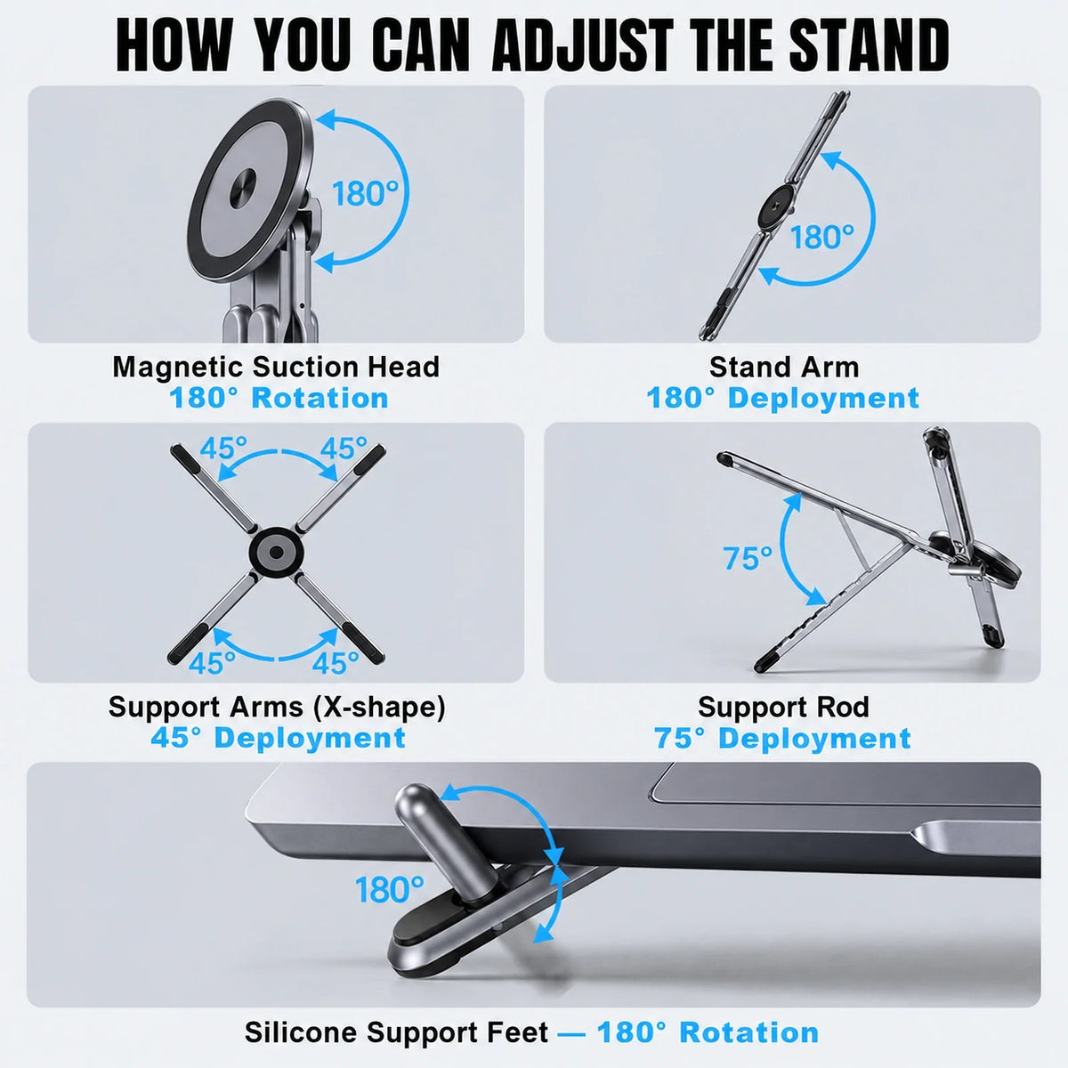 3-in-1 Magnetic Foldable Laptop Stand