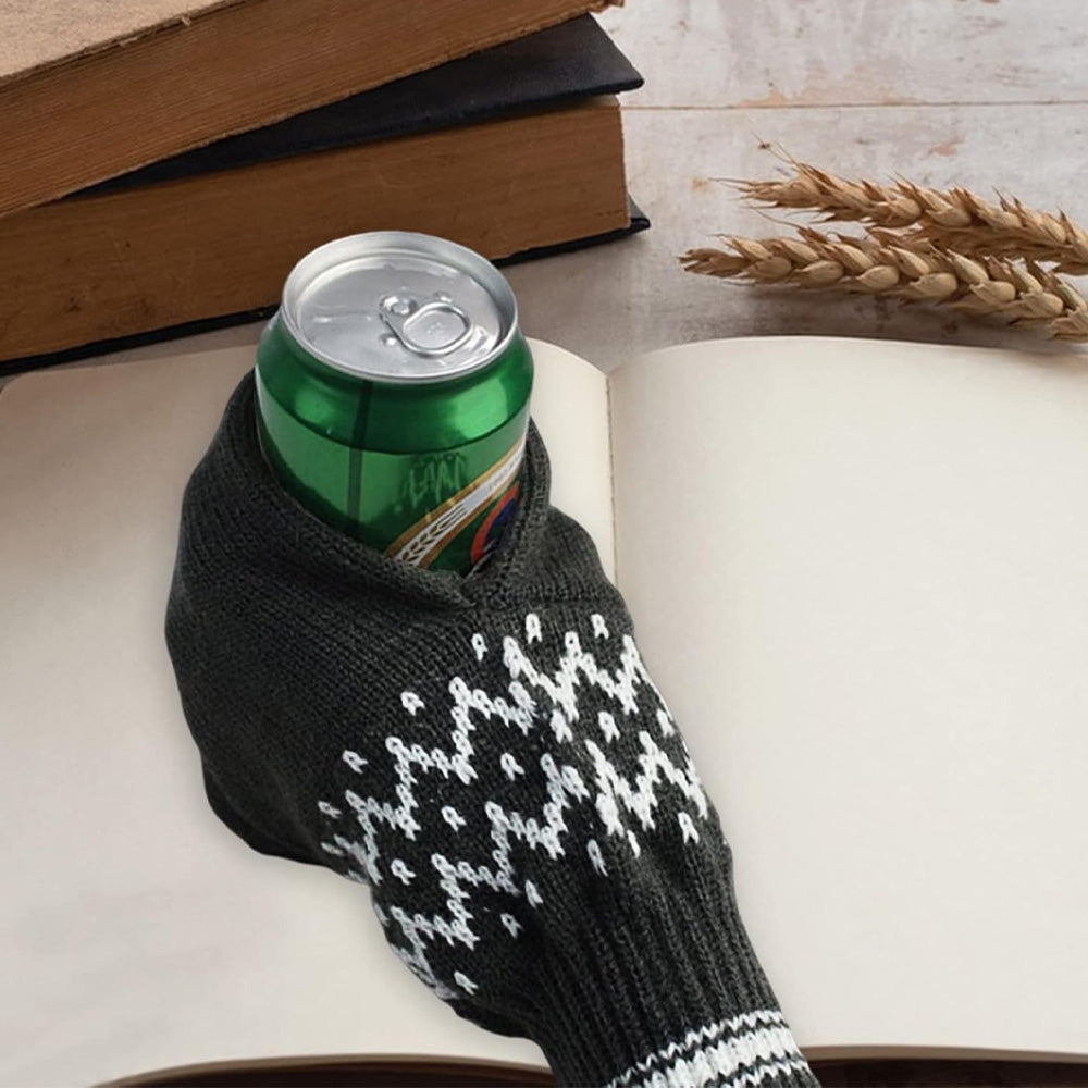 Winter Knit Beer Bottle Gloves｜Striped Drink Cooler Sleeve