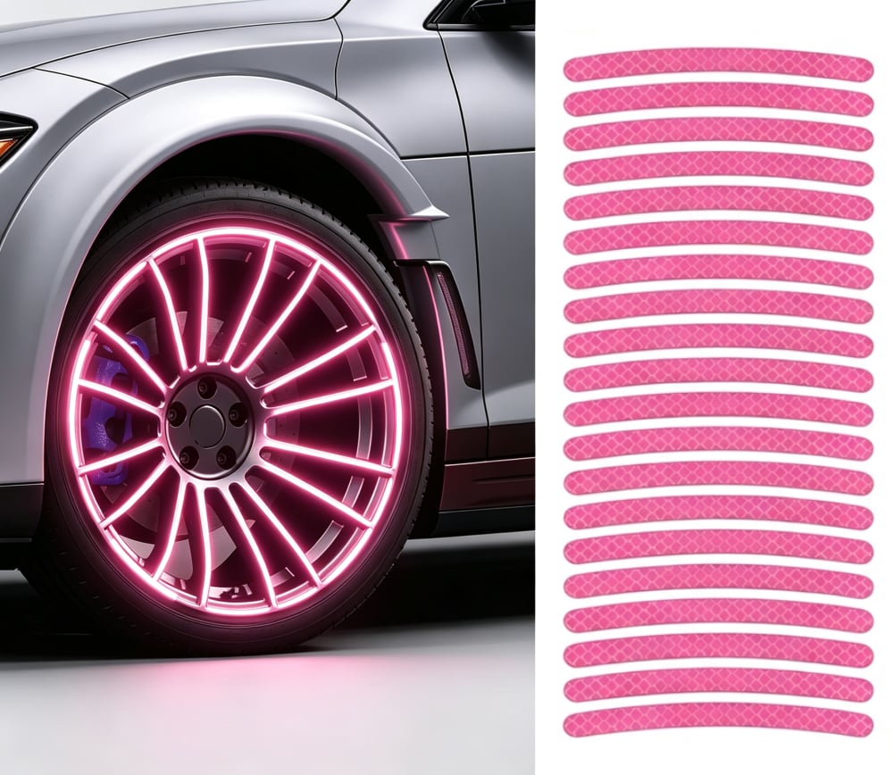 20 PCS Creative Wheel Hub Rim Reflective Stickers