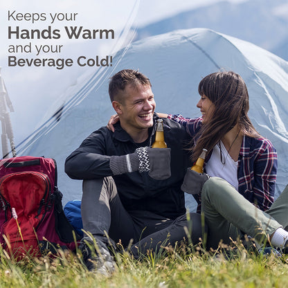 Winter Knit Beer Bottle Gloves｜Striped Drink Cooler Sleeve