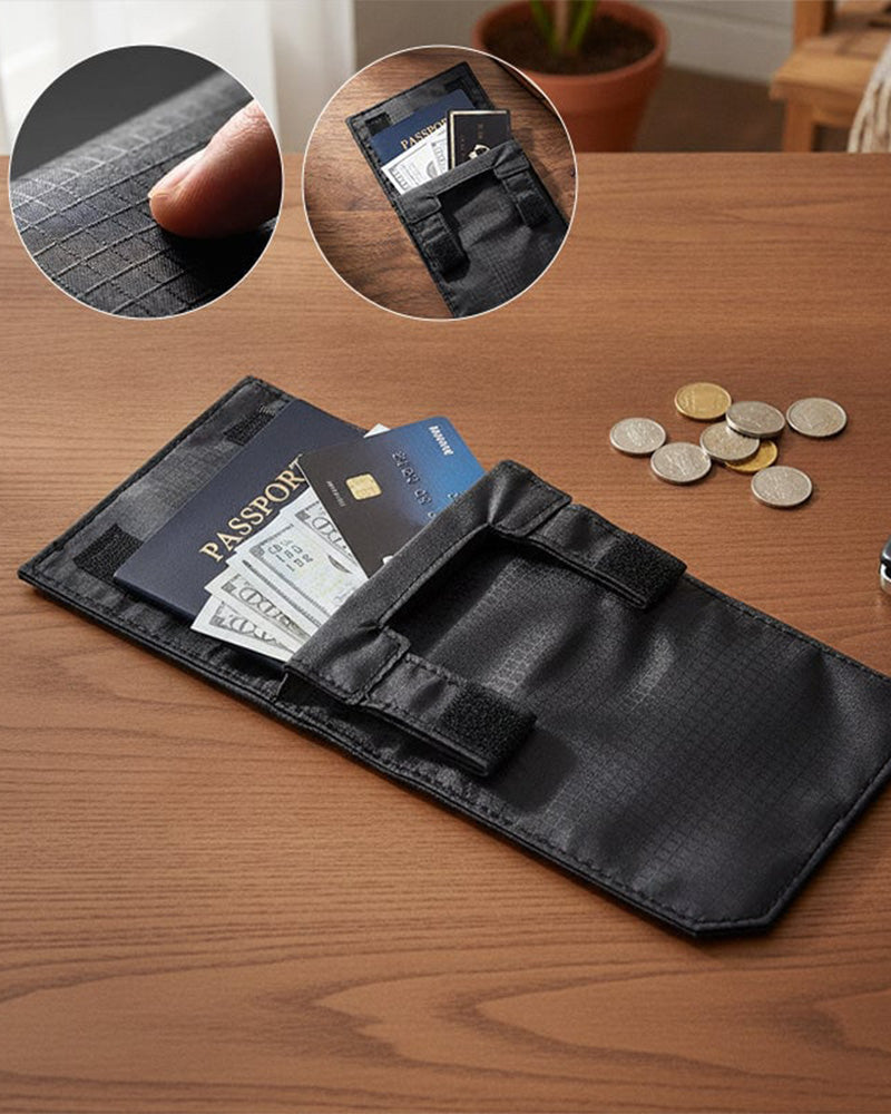 Hidden Security Travel Wallet Concealed Pocket for Passport Cash Cards