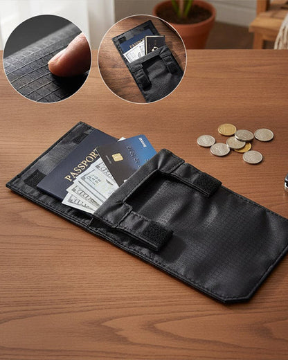 Hidden Security Travel Wallet Concealed Pocket for Passport Cash Cards