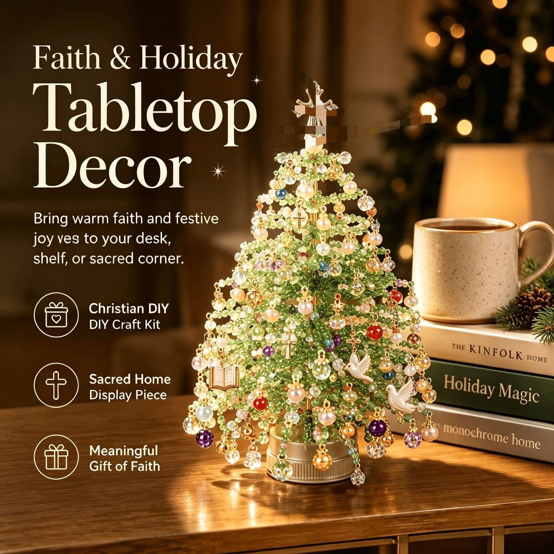 DIY Beaded Christmas Tree Ornament Craft Kit