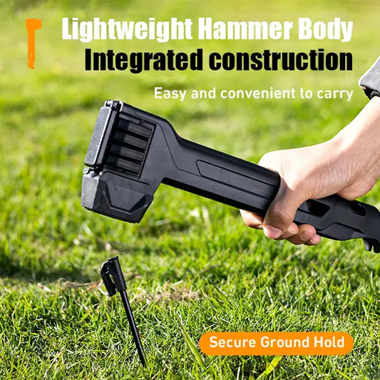 🔨2-in-1 Tent Stake Hammer with Built-In Storage for 8 Stakes and Stake Puller for Outdoor Camping