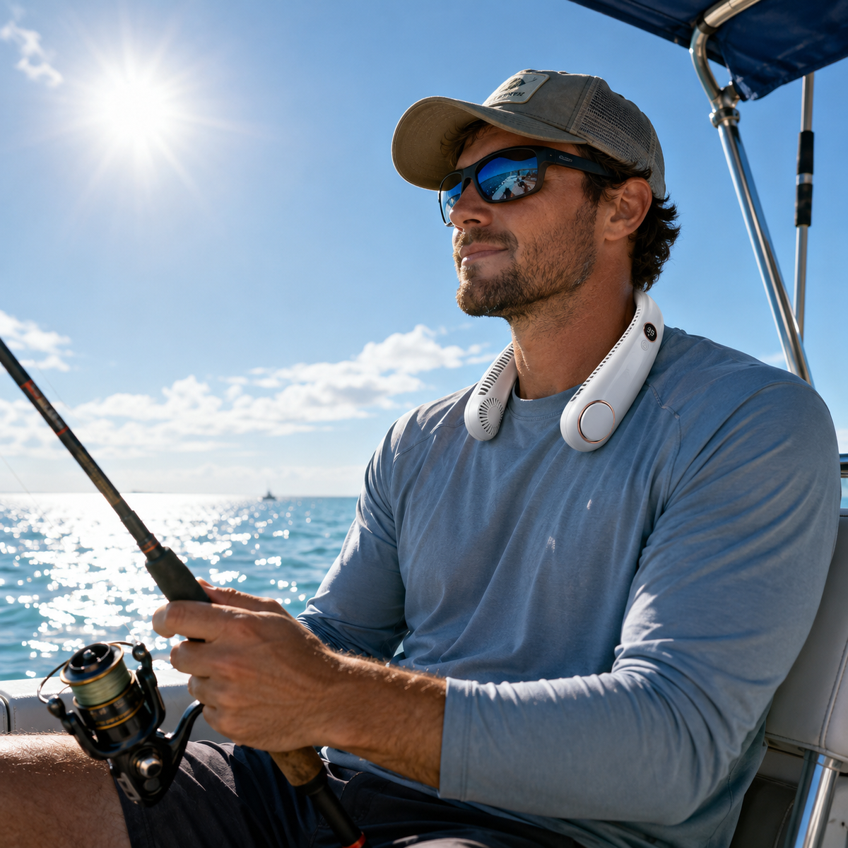 🥳2026 HOT SALE🥳💞50K+ SOLD!🍃💨 50% OFF! Neck Air Conditioner Fan – Ultra‑quiet, 360° rotating, Hands‑free cooling, long battery. 😎🌬️