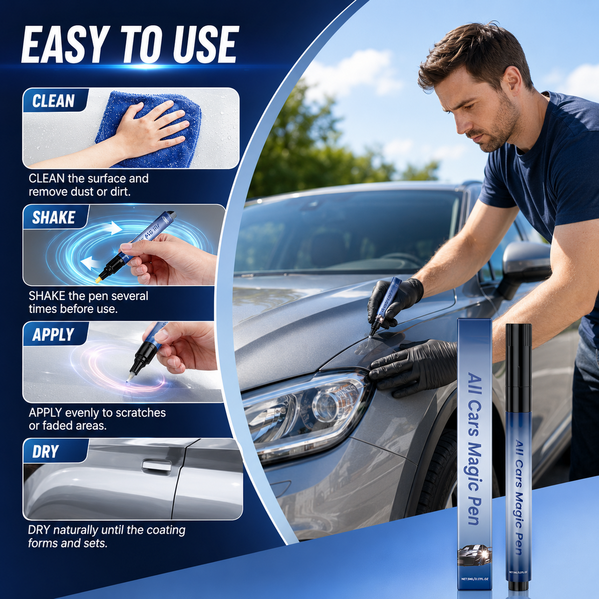 Magic Car Scratch Removal Pen - Instant Scratch Repair Tool