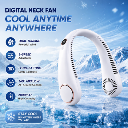 🥳2026 HOT SALE🥳💞50K+ SOLD!🍃💨 50% OFF! Neck Air Conditioner Fan – Ultra‑quiet, 360° rotating, Hands‑free cooling, long battery. 😎🌬️