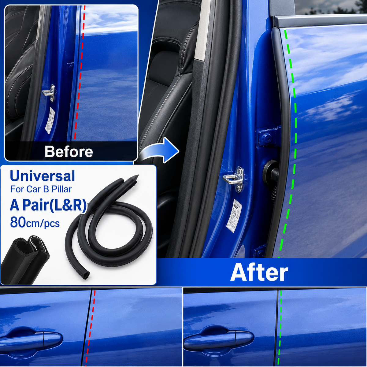 Car Door Seal Strip - EPDM Weather Stripping for Noise Reduction