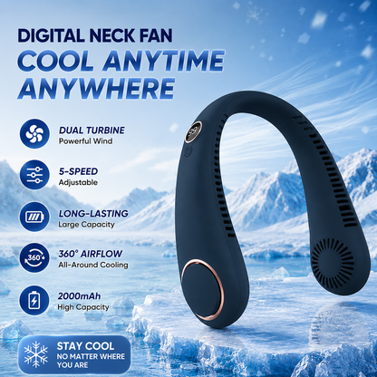 🥳2026 HOT SALE🥳💞50K+ SOLD!🍃💨 50% OFF! Neck Air Conditioner Fan – Ultra‑quiet, 360° rotating, Hands‑free cooling, long battery. 😎🌬️