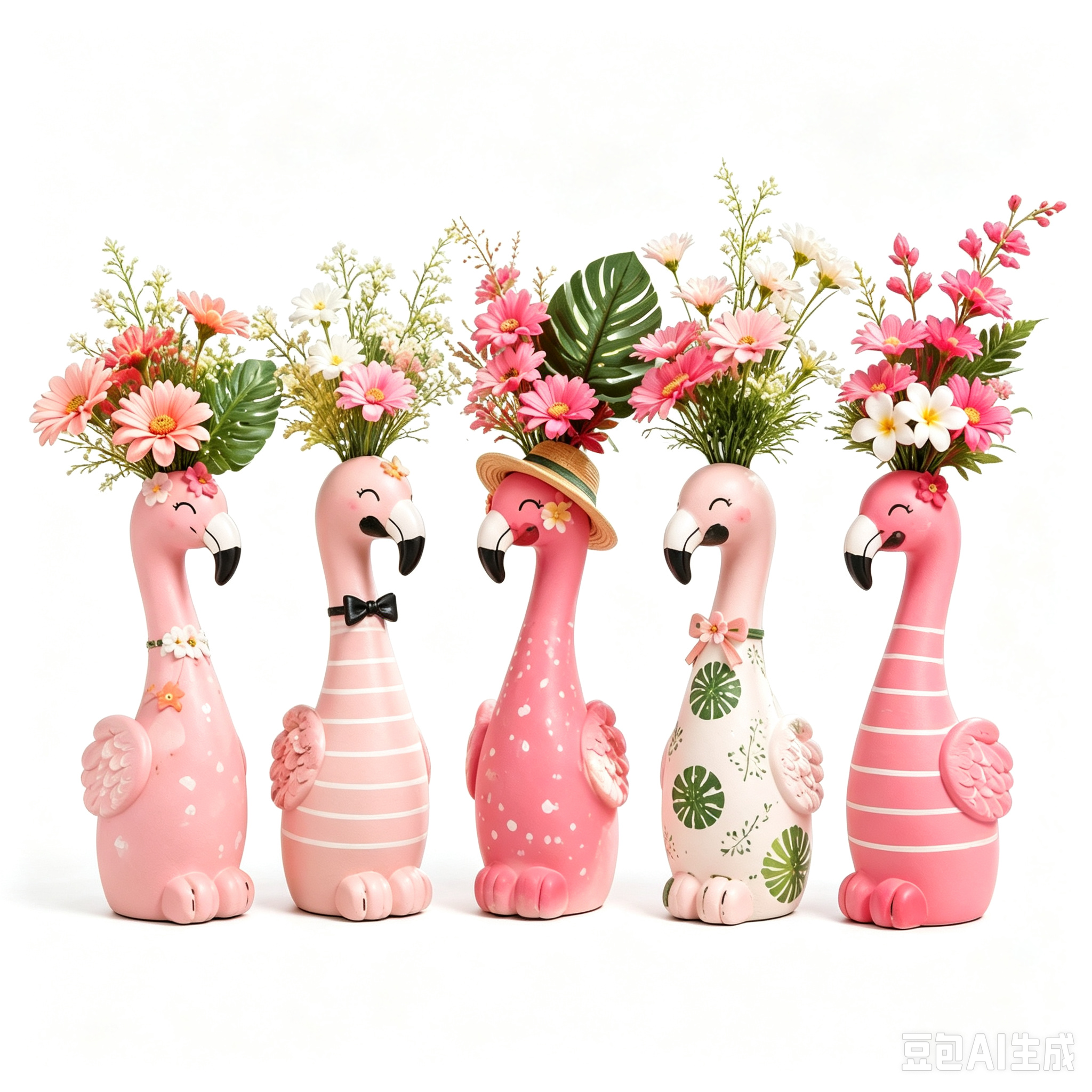 🦩Cute Flamingo Decorative Vase 🌸 5 Styles Resin Figurine Vase Tabletop Centerpiece Indoor Home Shelf Decor Gift（副本）