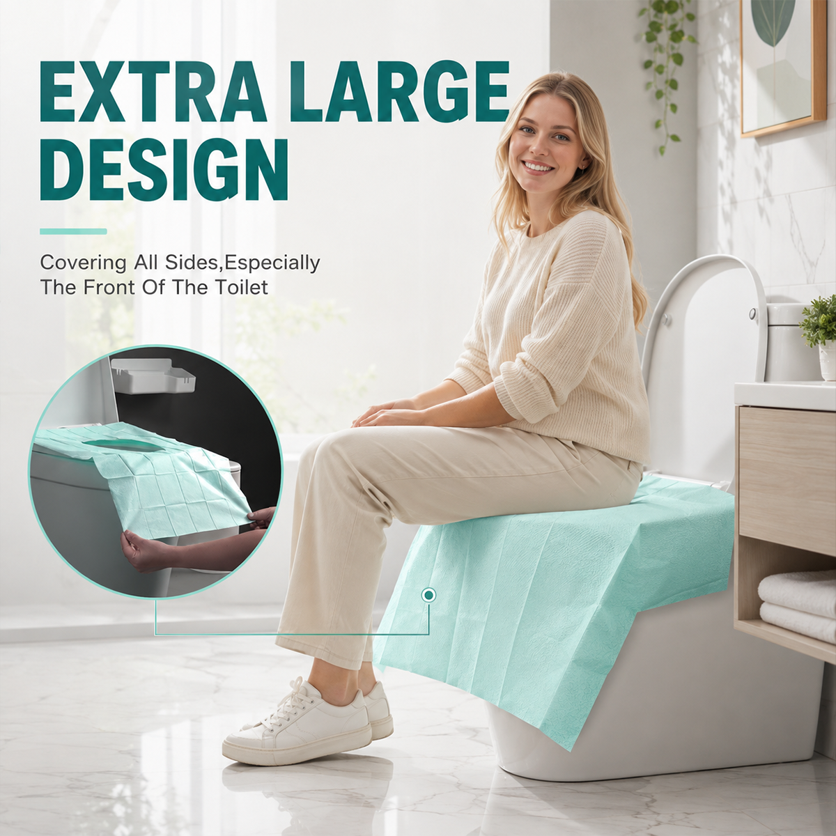 Disposable Toilet Seat Covers Waterproof 16x24in