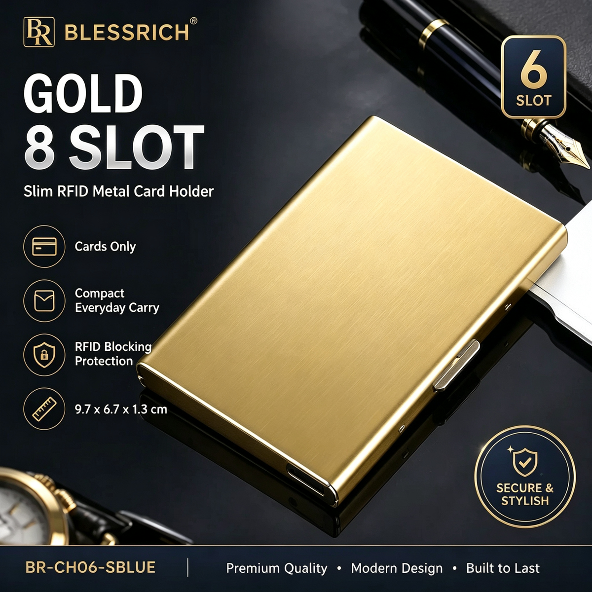 💸 Price Drop! 💰RFID-blocking card holder – stainless steel, slim design, 3 capacities. 📇✨