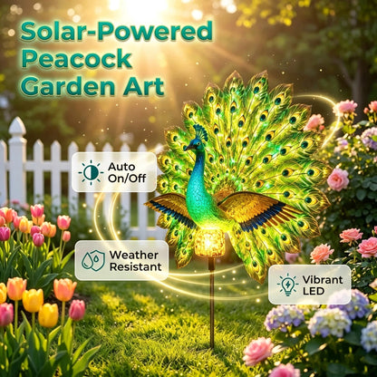 🔥Limited time-50% OFF 🦚Solar Peacock Garden Sculpture Light🌟Transform Your Outdoor Space🏡