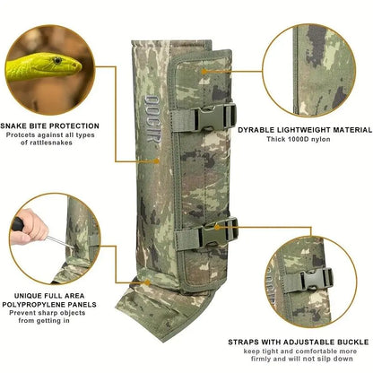 Unisex Adjustable Outdoor Snake-Resistant Leg Gaiters, Abrasion-Resistant Durable Fabric Protective Gear for Hunting, Hiking