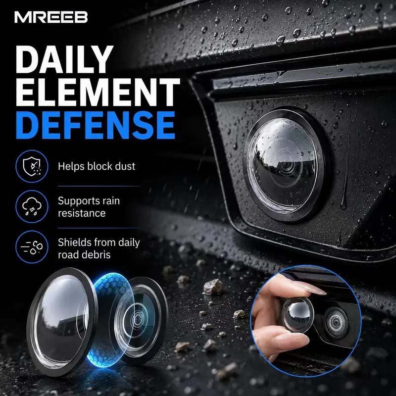 2 Pcs Mirror Shape 360 Panoramic Rearview Car Camera Lens Cover🚗📷