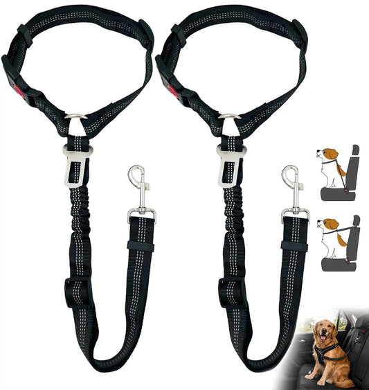 2-Pack Pet Car Seat Belt Dog Leash