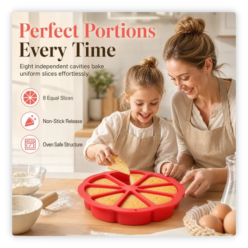 🥳HOT SALE🥳💞49K+ SOLD! Buy 2 Get 1 FREE! Silicone Cake Mold – 8 cavities, 23cm & flexible release. Perfect portions – grab yours! ✅