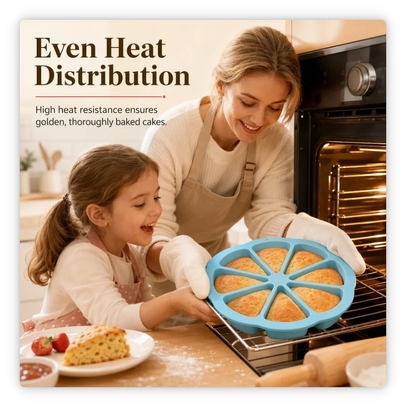 🥳HOT SALE🥳💞49K+ SOLD! Buy 2 Get 1 FREE! Silicone Cake Mold – 8 cavities, 23cm & flexible release. Perfect portions – grab yours! ✅