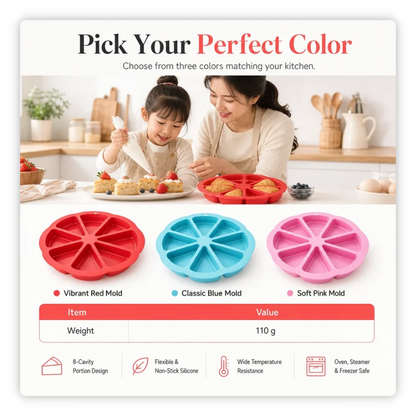 🥳HOT SALE🥳💞49K+ SOLD! Buy 2 Get 1 FREE! Silicone Cake Mold – 8 cavities, 23cm & flexible release. Perfect portions – grab yours! ✅