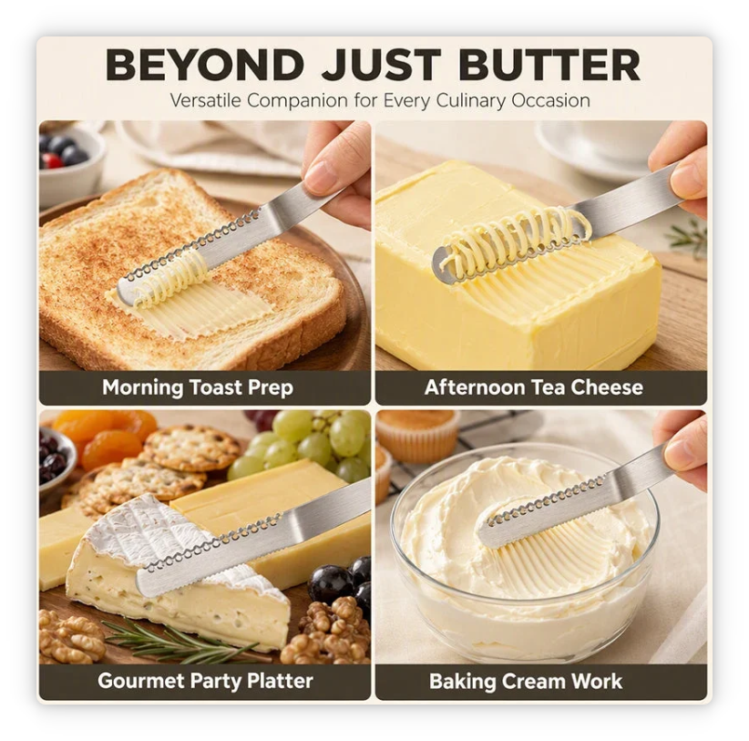 Professional 304 Stainless Steel 3-in-1 Butter Knife and Spreader