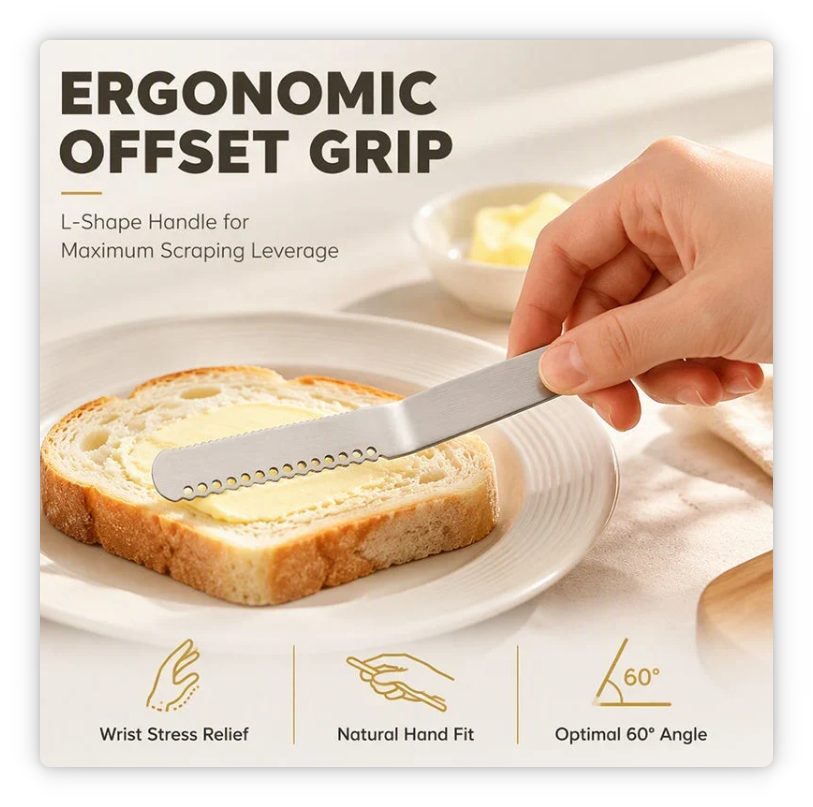 Professional 304 Stainless Steel 3-in-1 Butter Knife and Spreader