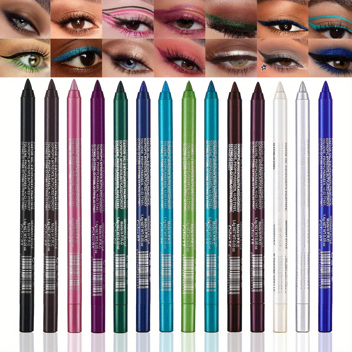 🔥LAST DAY SALE ONLY ￡9.99!!💧Sparkling Gel Eyeliner Collection – 14 waterproof, pearl & metallic shades to play with. One-stroke intensity, all-day wear. 🌈💫