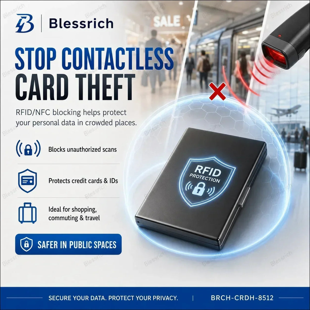 💸 Price Drop! 💰RFID-blocking card holder – stainless steel, slim design, 3 capacities. 📇✨