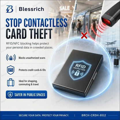 💸 Price Drop! 💰RFID-blocking card holder – stainless steel, slim design, 3 capacities. 📇✨