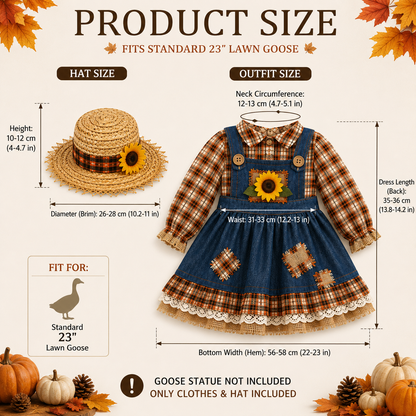 🌻  New 23" Sunflower Harvest Goose Outfit™ | Autumn Farmhouse Porch Decor（