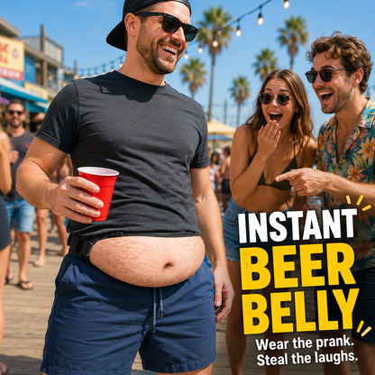 😂 Fake Beer Belly Fanny Pack - Hilarious Dad Bod Waist Bag for Pranks & Parties 🍻
