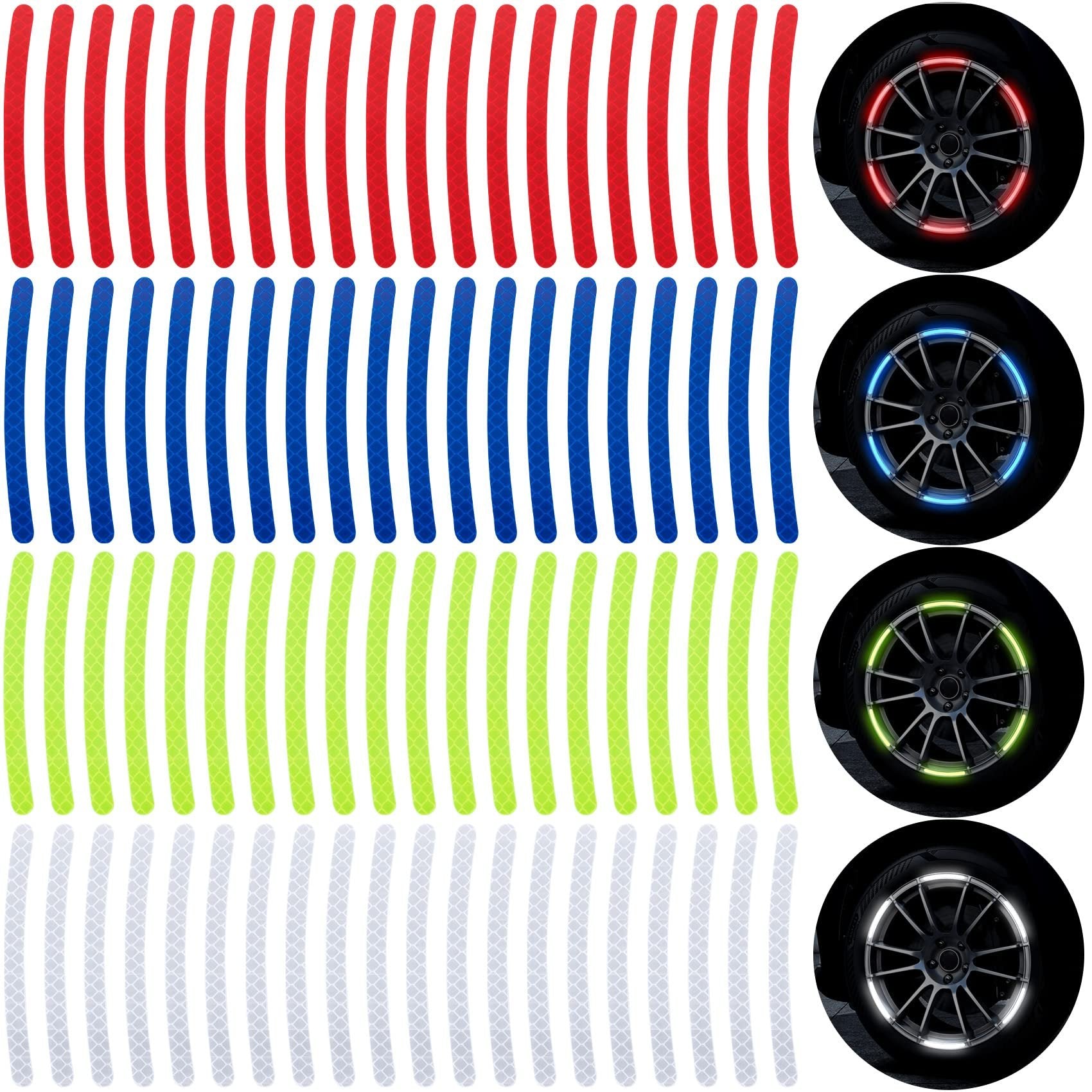 20 PCS Creative Wheel Hub Rim Reflective Stickers