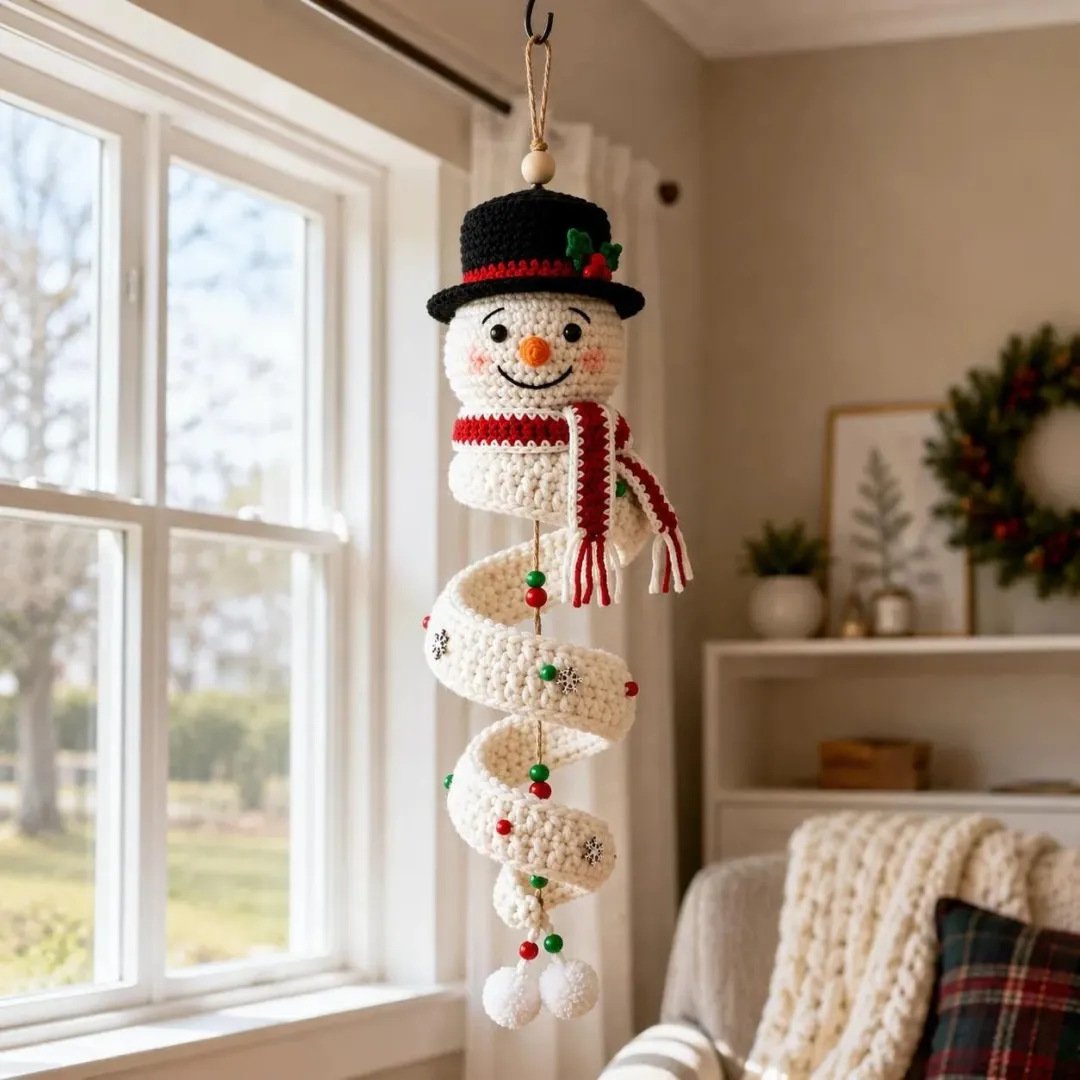 ☃️ DIY Spiral Crochet Snowman Kit