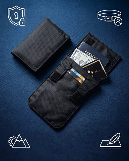 Hidden Security Travel Wallet Concealed Pocket for Passport Cash Cards