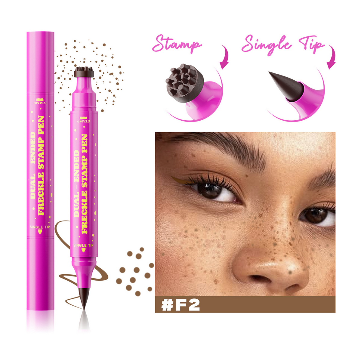 2 in 1 Waterproof Faux Freckle Stamp & Fine Tip Pen
