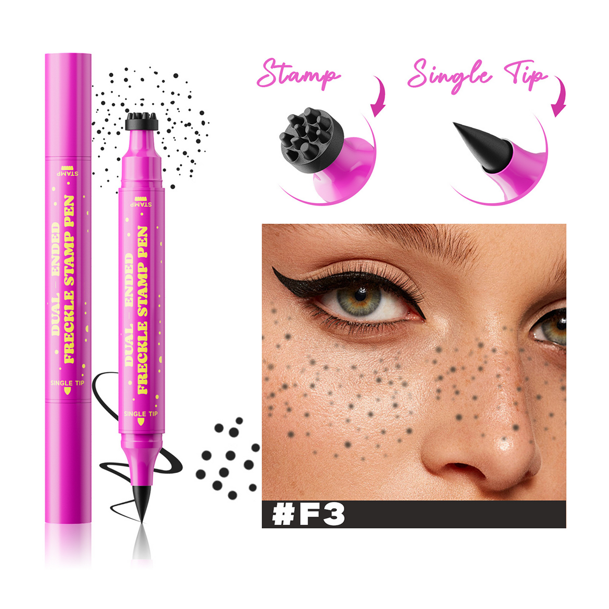 2 in 1 Waterproof Faux Freckle Stamp & Fine Tip Pen