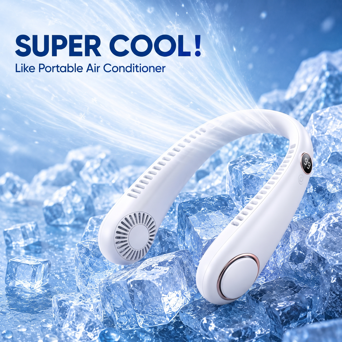 🥳2026 HOT SALE🥳💞50K+ SOLD!🍃💨 50% OFF! Neck Air Conditioner Fan – Ultra‑quiet, 360° rotating, Hands‑free cooling, long battery. 😎🌬️