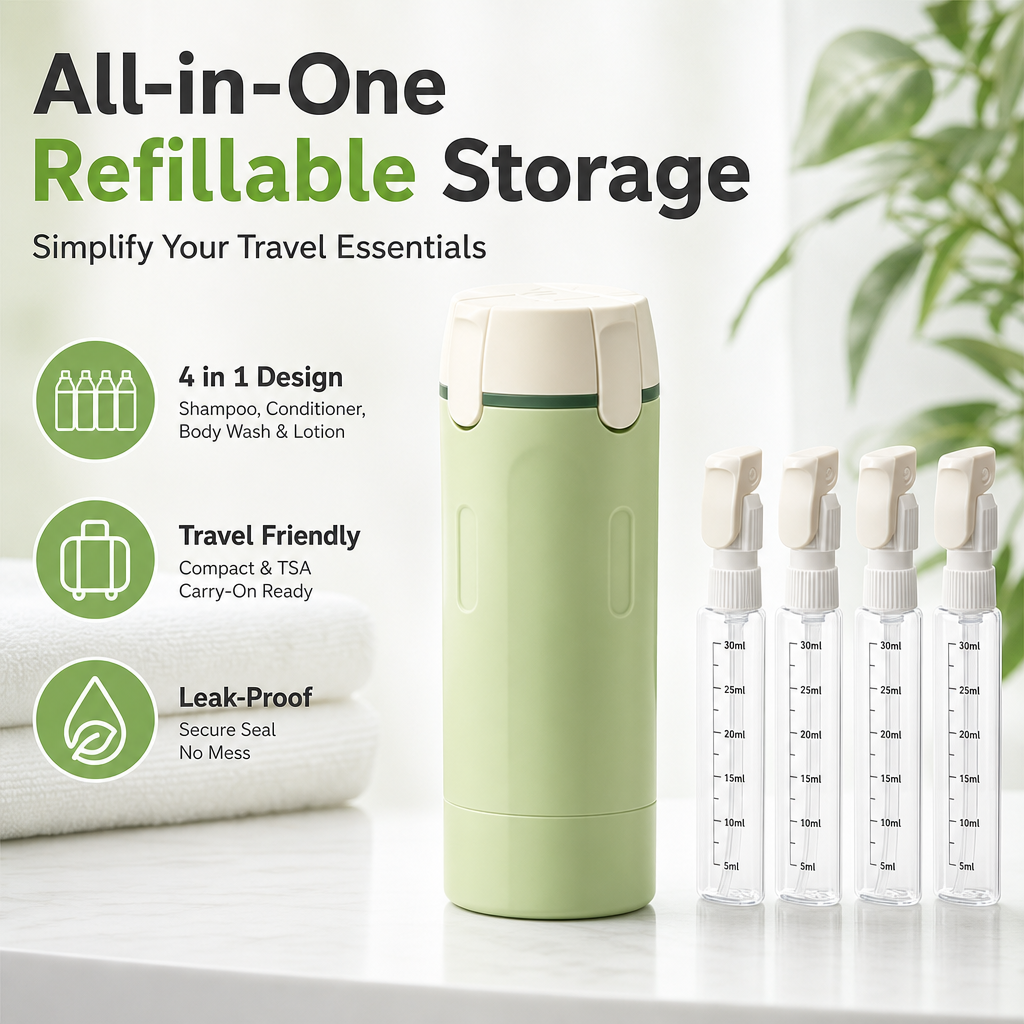 4-in-1 Travel Dispenser Bottle