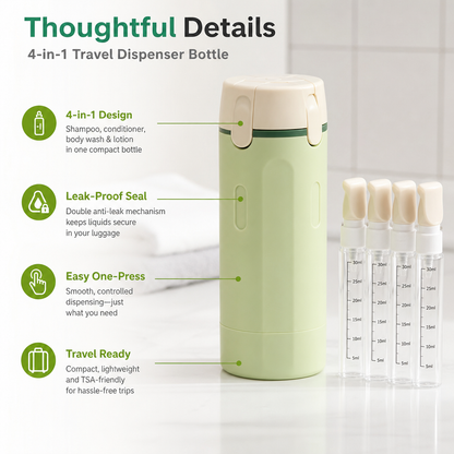 4-in-1 Travel Dispenser Bottle