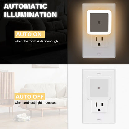 Night Lights Plug into Wall (6-Pack) - Dusk to Dawn Light Sensor