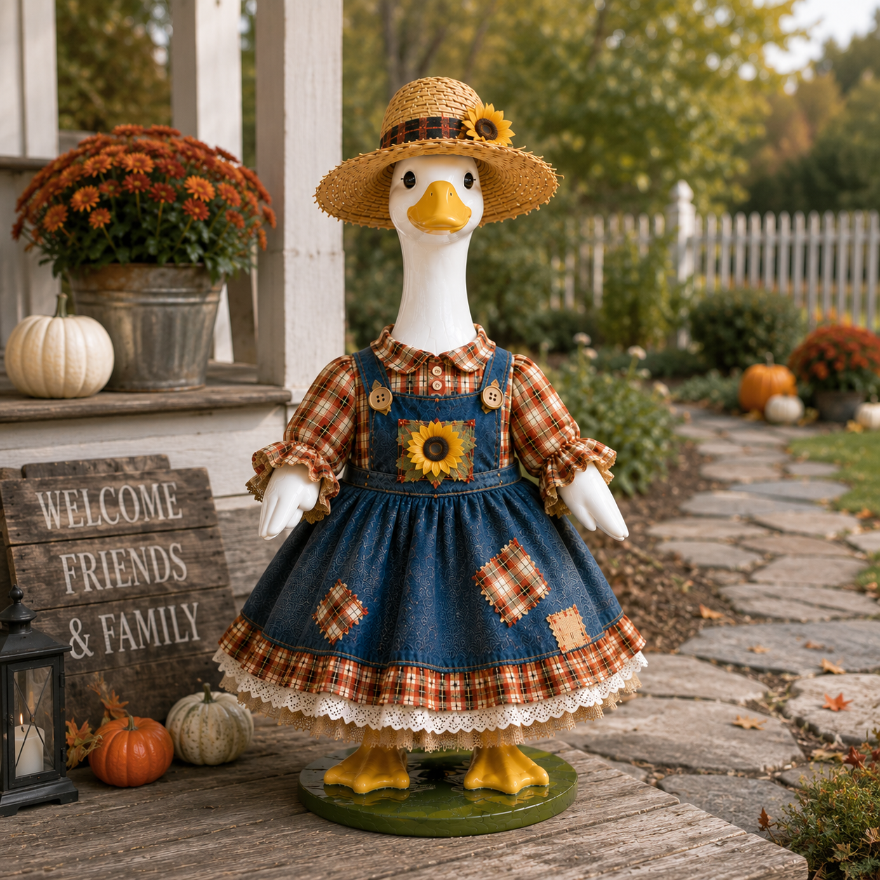 🌻  New 23" Sunflower Harvest Goose Outfit™ | Autumn Farmhouse Porch Decor（