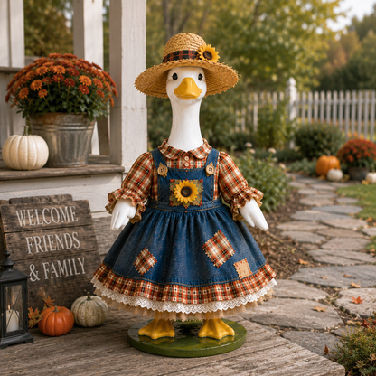 🌻  New 23" Sunflower Harvest Goose Outfit™ | Autumn Farmhouse Porch Decor（