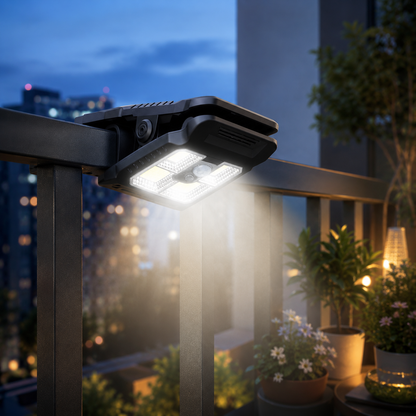 Solar Motion Sensor Outdoor Clip Light for Camping Garden and Garage