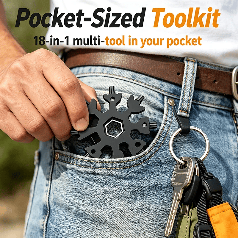 Viral 18-in-1 Snowflake Multi-tool Stainless Steel Portable Wrench All-in-One Screwdriver ❄️