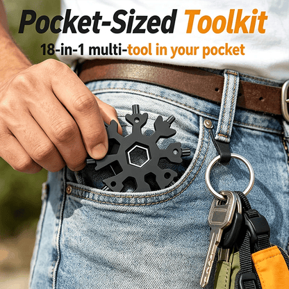 Viral 18-in-1 Snowflake Multi-tool Stainless Steel Portable Wrench All-in-One Screwdriver ❄️