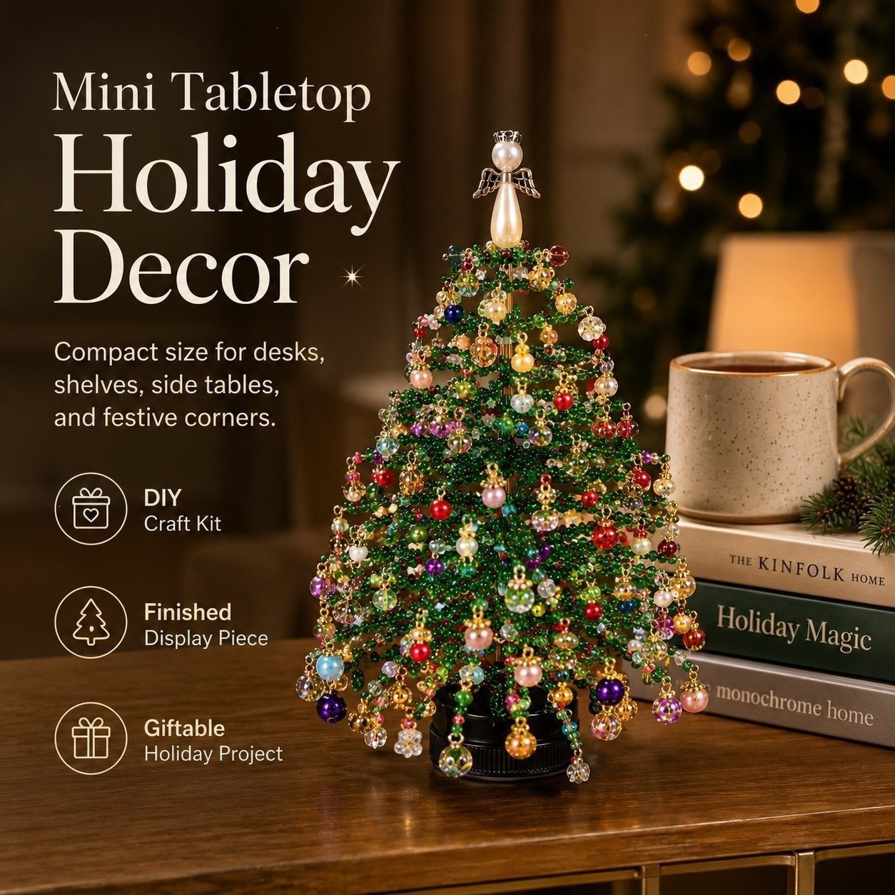 DIY Beaded Christmas Tree Ornament Craft Kit