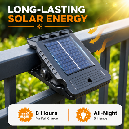 Solar Motion Sensor Outdoor Clip Light for Camping Garden and Garage