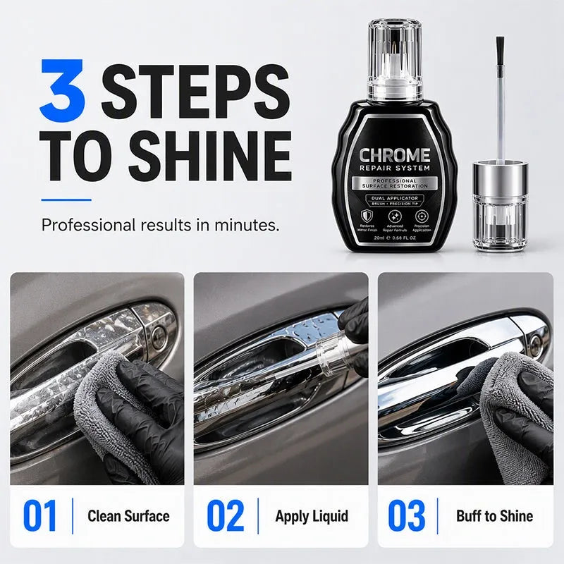 Professional Chrome Repair Pen ✨ – Precision Applicator for Scratches, Oxidation & Dull Surfaces