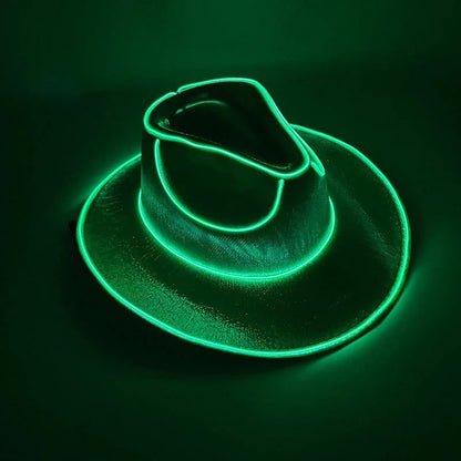 Light Up the Night 👻 LED Glow Cowboy Hat – Halloween Party Costume