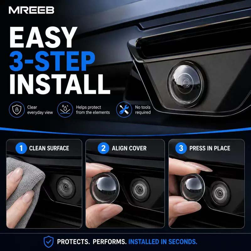 2 Pcs Mirror Shape 360 Panoramic Rearview Car Camera Lens Cover🚗📷