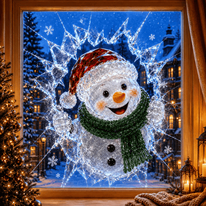 🔥 Last Day 50% OFF - 3D Crystal Christmas Window Decal 🎄 Shattered-Glass Holiday Decoration